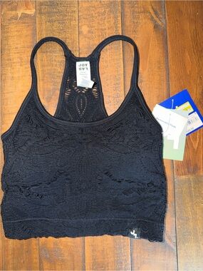 JoyLab Black Lace Racerback Bralette Crop